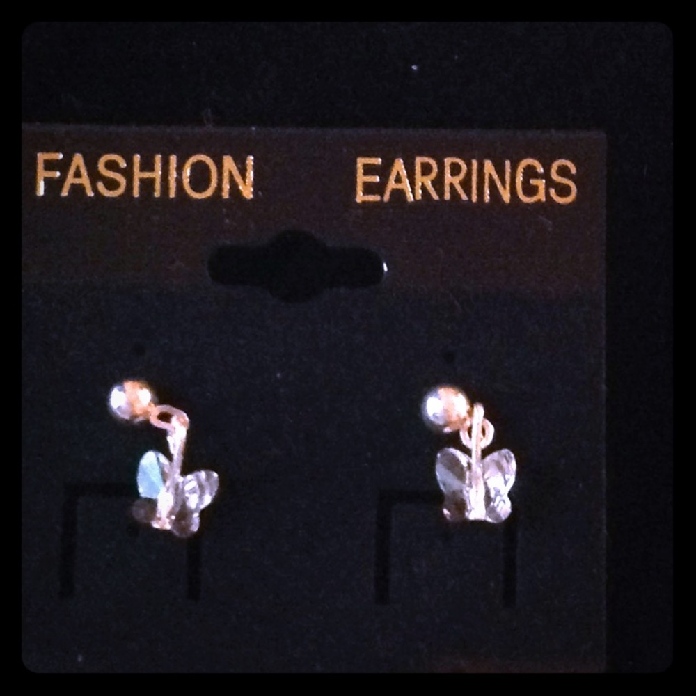 Swarovski pink butterfly earrings